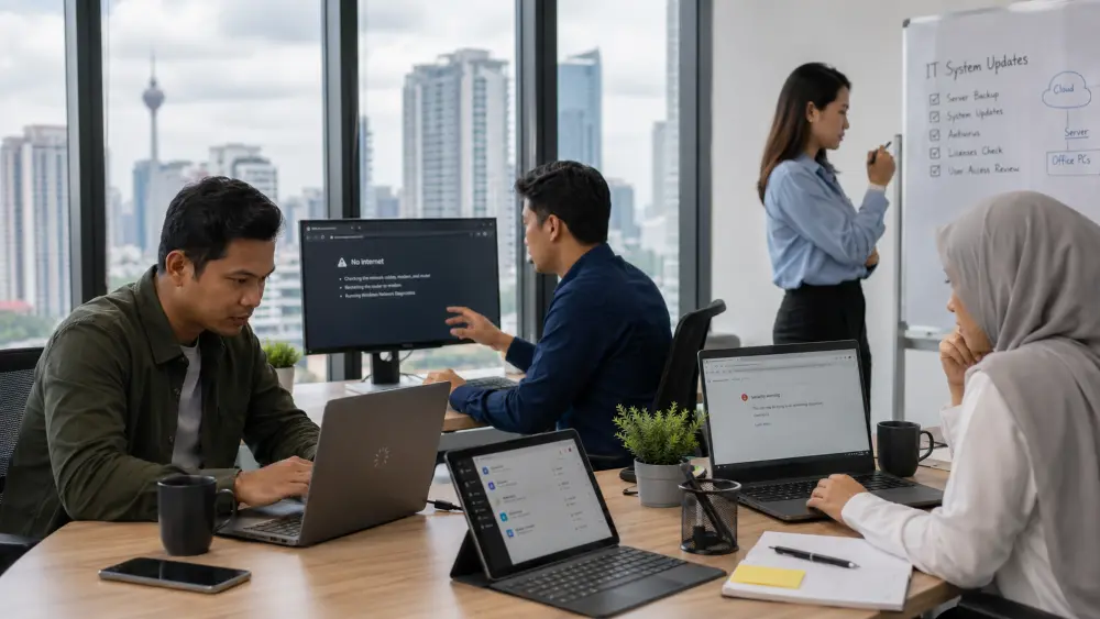 Common IT challenges faced by SMEs in Malaysia SME team facing common IT challenges such as system issues and technical disruptions